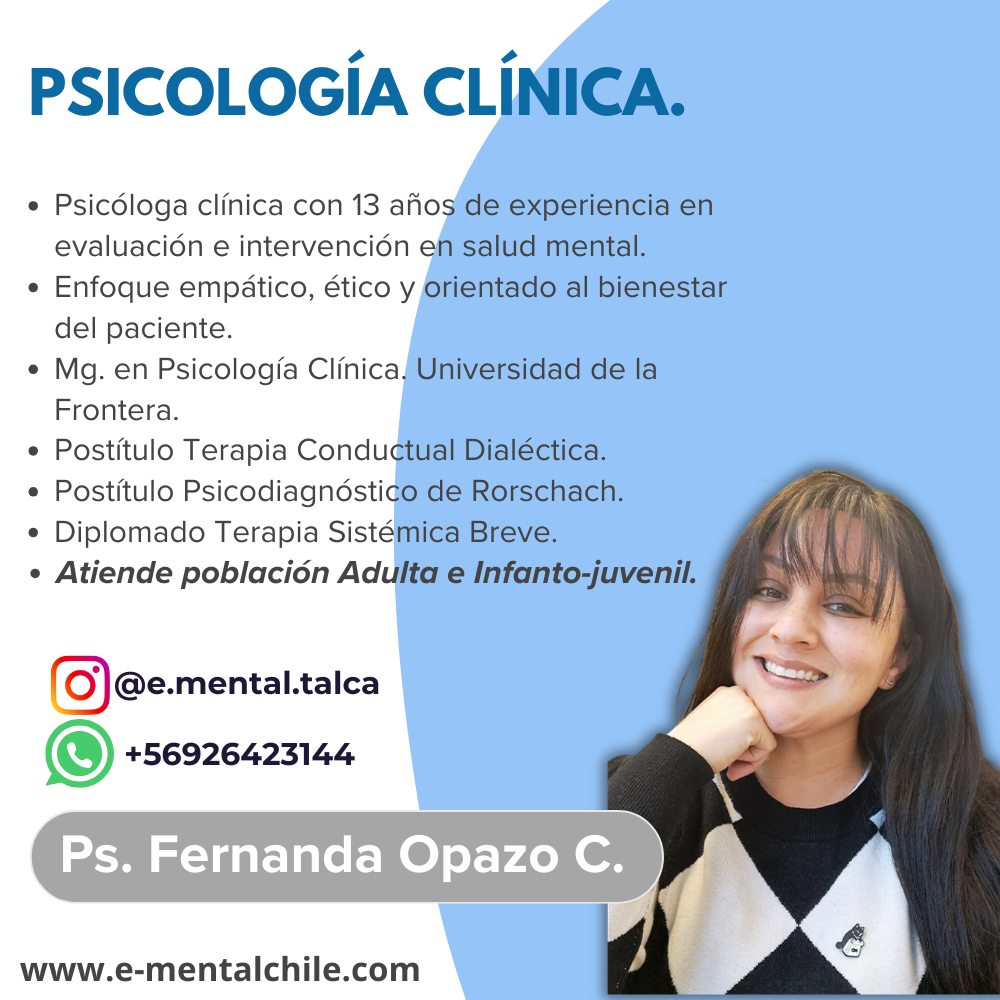Fernanda Opazo, Psicóloga Clínica